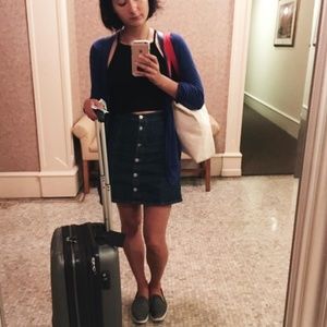 H&M denim high waist mini skirt